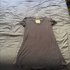 Black white strip shirt dress